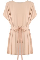 Mm6 By Maison Margiela TIE UP PLEATED BLOUSE S/S NUDE